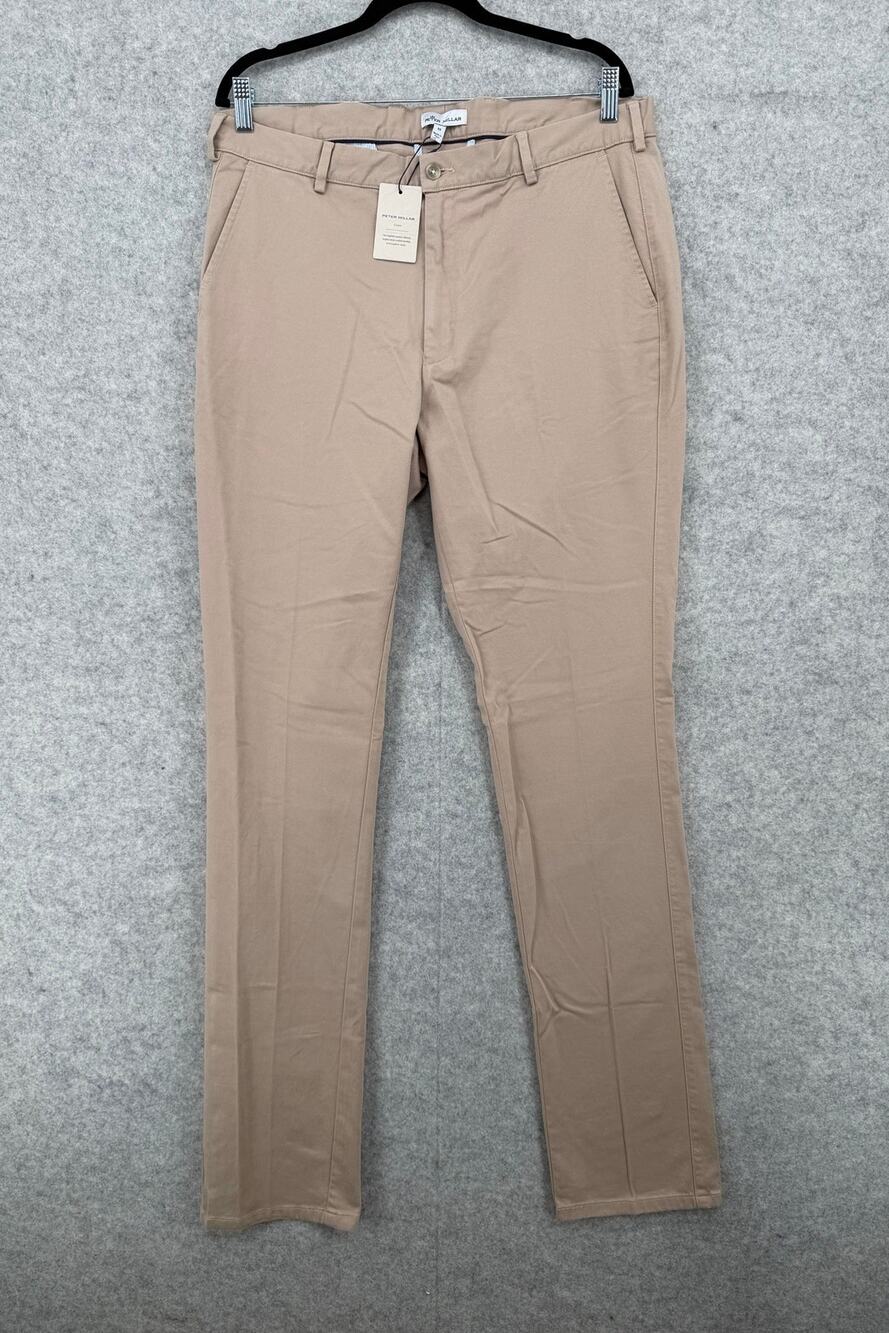 NWT Peter Millar Crown Pilot Twill Flat Front Khaki Trousers Size Men's 36